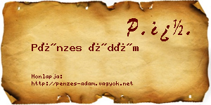 Pénzes Ádám névjegykártya